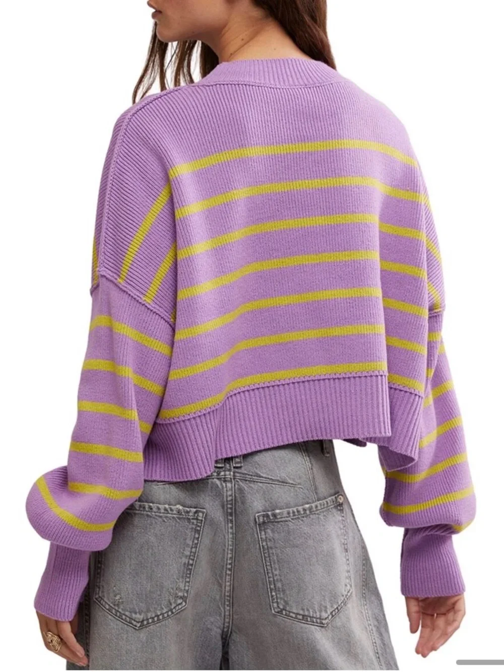 Free People Stripe Easy Street Sweater, nwt, sz Xs colors are fabulous!!💜